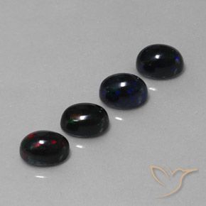 2.79 ct natürliche Mehrfarbig Schwarzer Opal-Edelsteine, Oval, Lichtundurchlässig
