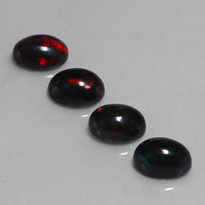 2,31 ct natürliche mehrfarbiger Schwarzer Opal-Edelsteine, Oval Schliff, Lichtundurchlässig