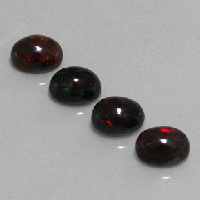  ct natürliche mehrfarbiger Schwarzer Opal-Edelsteine, Oval Schliff, Lichtundurchlässig