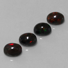 ct natürliche mehrfarbiger Schwarzer Opal-Edelsteine, Oval Schliff, Lichtundurchlässig