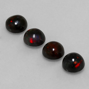  ct natürliche mehrfarbiger Schwarzer Opal-Edelsteine, Rundschliff, Lichtundurchlässig