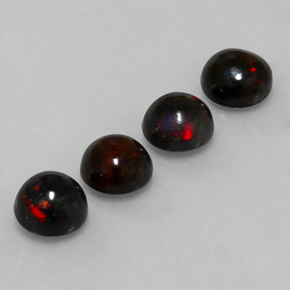  ct natürliche mehrfarbiger Schwarzer Opal-Edelsteine, Rundschliff, Lichtundurchlässig