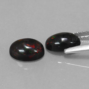  ct natürliche mehrfarbiger Schwarzer Opal-Edelsteine, Oval Schliff, Lichtundurchlässig