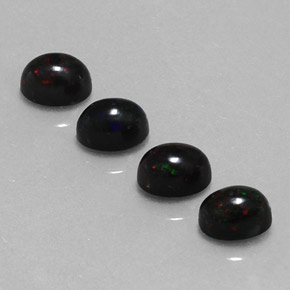  ct natürliche mehrfarbiger Schwarzer Opal-Edelsteine, Oval Schliff, Lichtundurchlässig