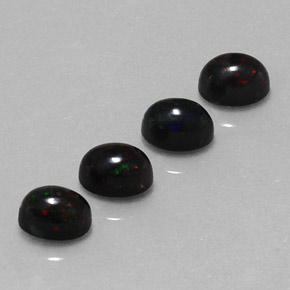  ct natürliche mehrfarbiger Schwarzer Opal-Edelsteine, Oval Schliff, Lichtundurchlässig