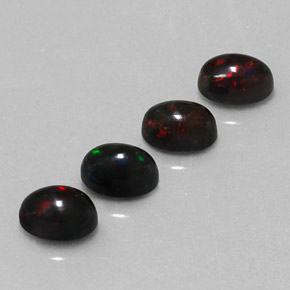  ct natürliche mehrfarbiger Schwarzer Opal-Edelsteine, Oval Schliff, Lichtundurchlässig