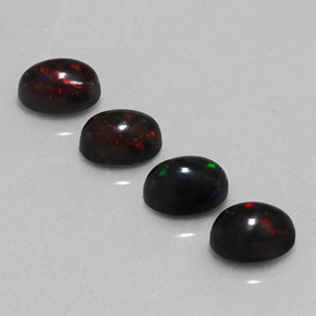  ct natürliche mehrfarbiger Schwarzer Opal-Edelsteine, Oval Schliff, Lichtundurchlässig