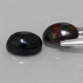  ct natürliche mehrfarbiger Schwarzer Opal-Edelsteine, Oval Schliff, Lichtundurchlässig
