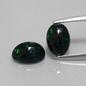  ct natürliche mehrfarbiger Schwarzer Opal-Edelsteine, Oval Schliff, Lichtundurchlässig