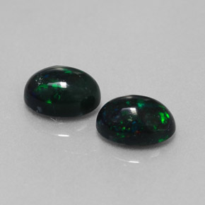  ct natürliche mehrfarbiger Schwarzer Opal-Edelsteine, Oval Schliff, Lichtundurchlässig