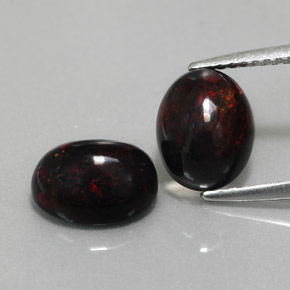  ct natürliche mehrfarbiger Schwarzer Opal-Edelsteine, Oval Schliff, Lichtundurchlässig