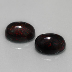  ct natürliche mehrfarbiger Schwarzer Opal-Edelsteine, Oval Schliff, Lichtundurchlässig