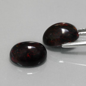  ct natürliche mehrfarbiger Schwarzer Opal-Edelsteine, Oval Schliff, Lichtundurchlässig