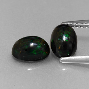  ct natürliche mehrfarbiger Schwarzer Opal-Edelsteine, Oval Schliff, Lichtundurchlässig