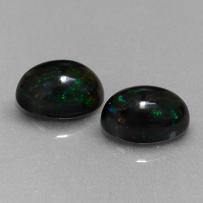  ct natürliche mehrfarbiger Schwarzer Opal-Edelsteine, Oval Schliff, Lichtundurchlässig