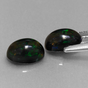  ct natürliche mehrfarbiger Schwarzer Opal-Edelsteine, Oval Schliff, Lichtundurchlässig