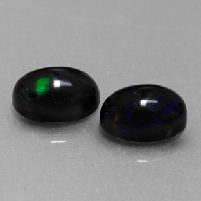  ct natürliche mehrfarbiger Schwarzer Opal-Edelsteine, Oval Schliff, Lichtundurchlässig