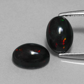  ct natürliche mehrfarbiger Schwarzer Opal-Edelsteine, Oval Schliff, Lichtundurchlässig