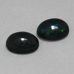  ct natürliche mehrfarbiger Schwarzer Opal-Edelsteine, Oval Schliff, Lichtundurchlässig