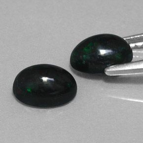  ct natürliche mehrfarbiger Schwarzer Opal-Edelsteine, Oval Schliff, Lichtundurchlässig