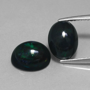  ct natürliche mehrfarbiger Schwarzer Opal-Edelsteine, Oval Schliff, Lichtundurchlässig