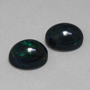  ct natürliche mehrfarbiger Schwarzer Opal-Edelsteine, Oval Schliff, Lichtundurchlässig