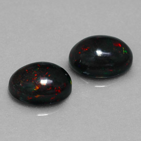  ct natürliche mehrfarbiger Schwarzer Opal-Edelsteine, Oval Schliff, Lichtundurchlässig