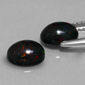  ct natürliche mehrfarbiger Schwarzer Opal-Edelsteine, Oval Schliff, Lichtundurchlässig