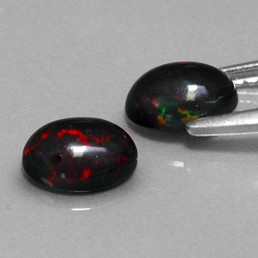 ct natürliche mehrfarbiger Schwarzer Opal-Edelsteine, Oval Schliff, Lichtundurchlässig