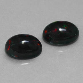  ct natürliche mehrfarbiger Schwarzer Opal-Edelsteine, Oval Schliff, Lichtundurchlässig