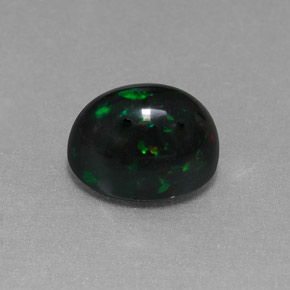 1,58 ctw natürlicher mehrfarbiger Schwarzer Opal, Oval Schliff, Lichtundurchlässig