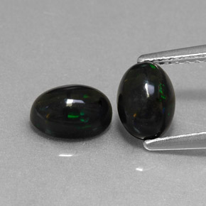  ct natürliche mehrfarbiger Schwarzer Opal-Edelsteine, Oval Schliff, Lichtundurchlässig