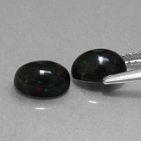  ct natürliche mehrfarbiger Schwarzer Opal-Edelsteine, Oval Schliff, Lichtundurchlässig