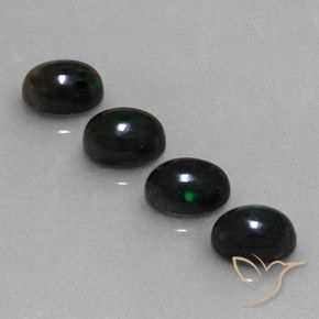 2.54ctw Natürlicher Mehrfarbig Schwarzer Opal, Oval, Lichtundurchlässig