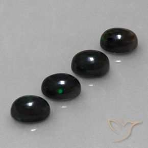 2.54 ct natürliche Mehrfarbig Schwarzer Opal-Edelsteine, Oval, Lichtundurchlässig