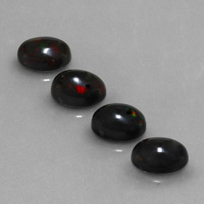  ct natürliche mehrfarbiger Schwarzer Opal-Edelsteine, Oval Schliff, Lichtundurchlässig