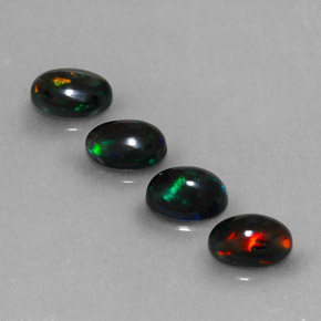  ct natürliche mehrfarbiger Schwarzer Opal-Edelsteine, Oval Schliff, Lichtundurchlässig