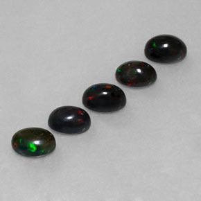  ct natürliche mehrfarbiger Schwarzer Opal-Edelsteine, Oval Schliff, Lichtundurchlässig