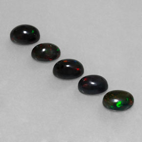  ct natürliche mehrfarbiger Schwarzer Opal-Edelsteine, Oval Schliff, Lichtundurchlässig