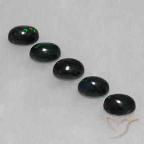 2.65ctw Natürlicher Mehrfarbig Schwarzer Opal, Oval, Lichtundurchlässig