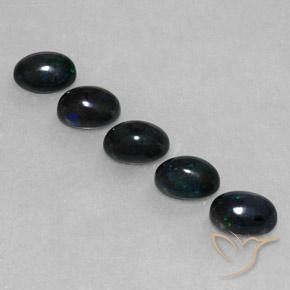 2.49ctw Natürlicher Mehrfarbig Schwarzer Opal, Oval, Lichtundurchlässig