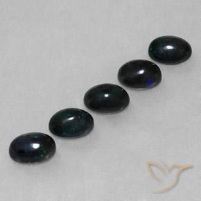 2.49 ct natürliche Mehrfarbig Schwarzer Opal-Edelsteine, Oval, Lichtundurchlässig