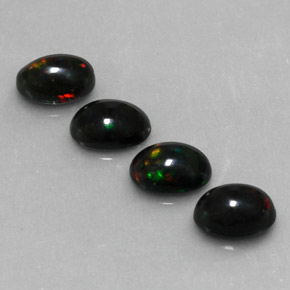  ct natürliche mehrfarbiger Schwarzer Opal-Edelsteine, Oval Schliff, Lichtundurchlässig