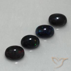 5.72 ct natürliche Mehrfarbig Schwarzer Opal-Edelsteine, Oval, Lichtundurchlässig