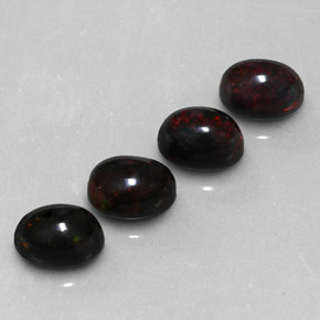  ct natürliche mehrfarbiger Schwarzer Opal-Edelsteine, Oval Schliff, Lichtundurchlässig