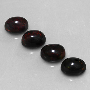  ct natürliche mehrfarbiger Schwarzer Opal-Edelsteine, Oval Schliff, Lichtundurchlässig