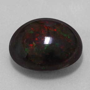 17,67 ctw natürlicher mehrfarbiger Schwarzer Opal, Oval Schliff, Lichtundurchlässig