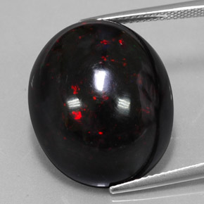 20,04 ctw natürlicher mehrfarbiger Schwarzer Opal, Oval Schliff, Lichtundurchlässig