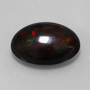 7,87 ctw natürlicher mehrfarbiger Schwarzer Opal, Oval Schliff, Lichtundurchlässig