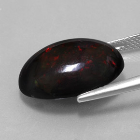 7,87 ctw natürlicher mehrfarbiger Schwarzer Opal, Oval Schliff, Lichtundurchlässig